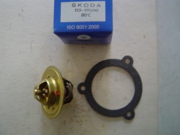 Termostat Skoda 105, 120,z uszczelką nowy, polski