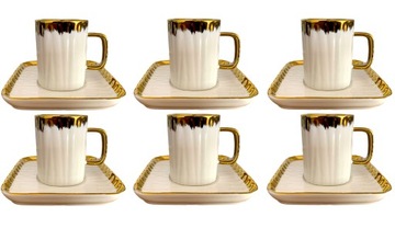 Zestaw kawowy porcelanowy Gold Dream 6 osób 12 elementów