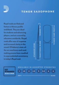 Трость для тенор-саксофона тенор 2,5 Rico ROYAL Daddario RKB1025 1 шт.