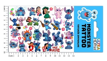 ZESTAW 3W1 KOSZULKA DLA DZIECI TATUAŻE NAKLEJKI STITCH 116 JAKOŚĆ