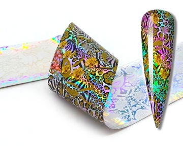 ТРАНСФЕРНАЯ ФОЛЬГА 100смx4см ЛЕОФЕРНЫЕ ЦВЕТЫ ГОЛО