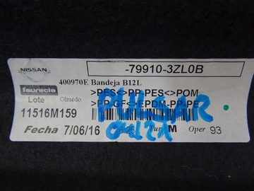 NISSAN PULSAR ZADNÍ POLIČKA 79910-3ZL0B 2014-2018