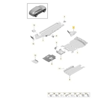 KRYT PODBĚHU LEVÝ PŘEDNÍ PORSCHE MACAN 95B825101