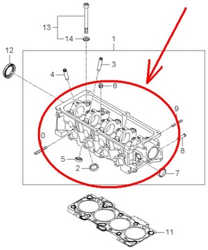 HLAVA KIA PICANTO 1.0, 1.1 BENZÍN MPI 2004-2011