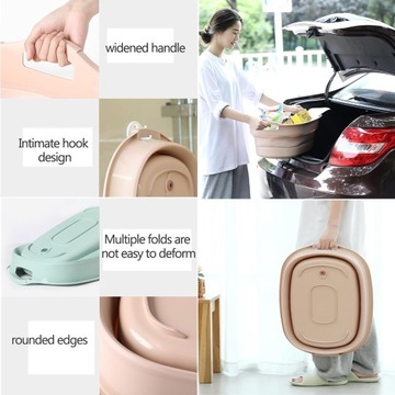 Спа для ног Большая ванна для ног Многофункциональная складная пластиковая ванна