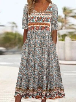 Sukienka z krótkim rękawem w stylu boho