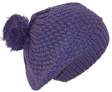 BERET WEŁNA CZAPKA Z POMPONEM ZK-03