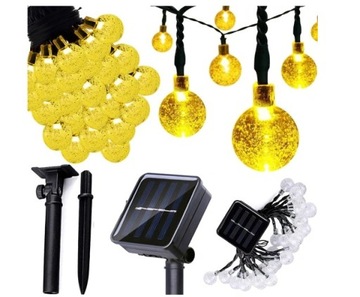 GIRLANDA LAMPKI OGRODOWE SOLARNE LED KULKI 200LED