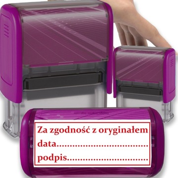 PIECZĄTKA ZA ZGODNOŚĆ Z ORYGINAŁEM TRODAT 8912 DO FIRMY BIURA FIOLETOWA