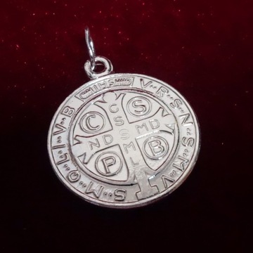 Серебряный медальон Св. БЕНЕДИКТ - 3,8 г