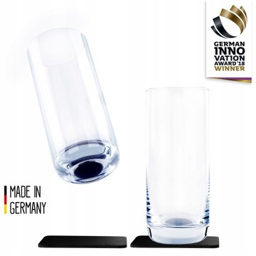 2 MAGNETYCZNE SZKLANKI LONGDRINK 300 ml z NANO PODKŁADKAMI SILWY GERMANY