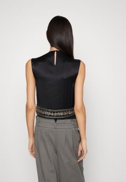 Top z dżetami czarny Alberta Ferretti 38