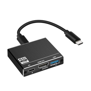 АДАПТЕР 3 в 1 USB-C HDMI 2.0 + USB 3.0 + USB C 4K/60 Гц
