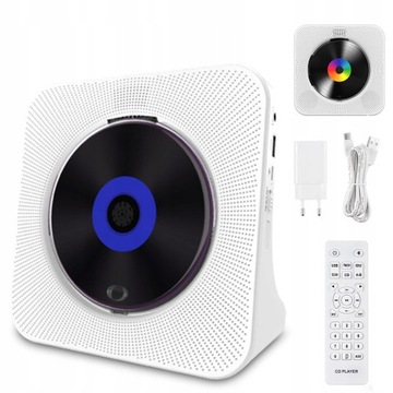 Портативный CD-плеер, радио, два динамика, белый