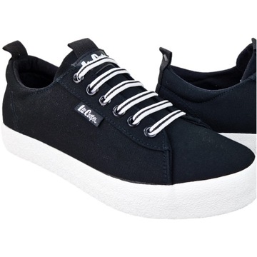 Trampki damskie Lee Cooper Wygodne tenisówki czarne na gumki buty 2183L 38