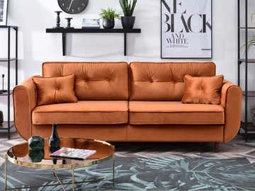 WYGODNA SOFA Z FUNKCJĄ SPANIA BLINK POMARAŃCZOWA