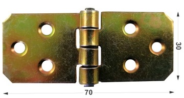 ПЕТЛЯ СТРОИТЕЛЬНАЯ НАКЛАДНАЯ ДЛЯ ДВЕРЕЙ 30 х 70 ОЦИНКОВАННАЯ