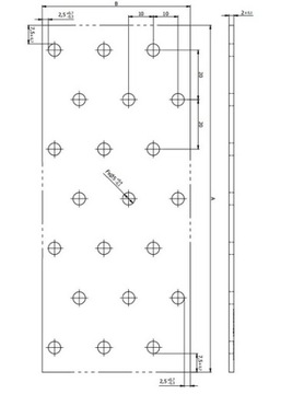 PŁYTKA PERFOROWANA ŁĄCZNIK PŁASK 200x60 PP7 10 SZT