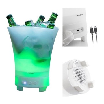 POJEMNIK WIADERKO NA LÓD GŁOŚNIK BLUETOOTH LED