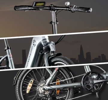 Складной электрический городской велосипед 20 дюймов ALU Shimano 13AH со складными дисками 250 Вт