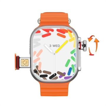 CDS9 Smart Watch --SIM Wifi GPS LTE, guma, pomarańcze i czerwienie
