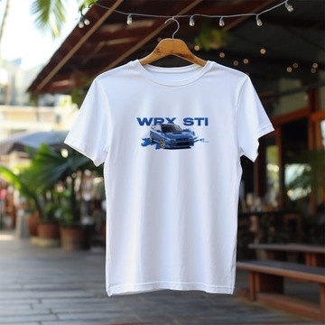 T-SHIRT MĘSKI KOSZULKA BAWEŁNIANA Subaru WRX STI Coupe dla Fanów JDM