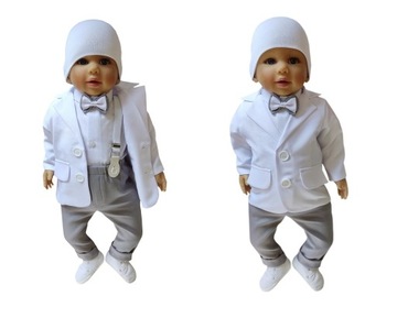 БЕЛЫЙ КРЕЩЕННЫЙ ЖАКЕТ СВАДЕБНЫЙ КРЕЩЕННЫЙ КОСТЮМ