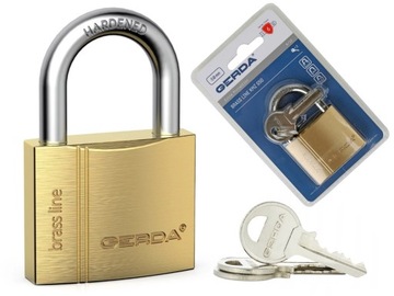 Kłódka pałąkowa mosiężna GERDA BRASS LINE KMZ S50