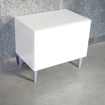 Прямая деревянная ножка цвета серого бука 10 см с листовым металлом