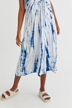 PULL&BEAR ombre niebieska biała tie dye NOWA suknia maxi S/36