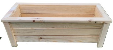 Donica doniczka duża ogrodowa sosnowa drewniana 80x30x30