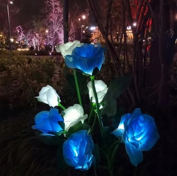 Декоративные светильники для сада на солнечных батареях White Rose