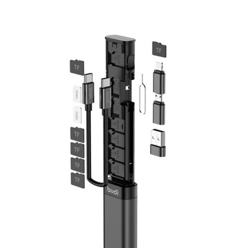 WIELOFUNKCYJNY ADAPTER BUDI 9w1 czytnik kart adaptery kluczyk do SIM kabel