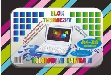 BLOK TECHNICZNY A3 KOLOROWY 160g 20k. Protos duży