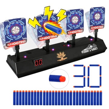 ЭЛЕКТРОННЫЙ ЩИТ 4 МИШЕНИ ДЛЯ НЕРФА + 30 СТРЕЛ