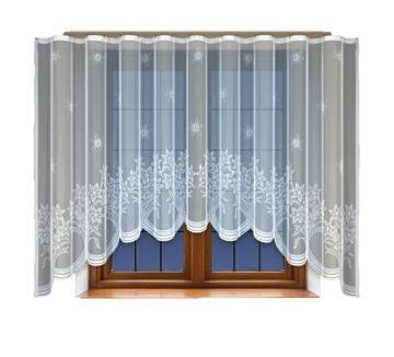 BIAŁA FIRANKA ŻAKARDOWA Z TAŚMĄ 24257 160x400CM