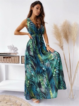 Śl3 Летнее платье в стиле бохо, тропический узор L