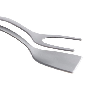 2 в 1 Лопатка с зажимом для еды, термостойкая, удобный кухонный инструмент, серый