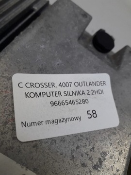 C-CROSSER 4007 OUTLANDER 2.2 HDI JEDNOTKA MOTORU 9665465280