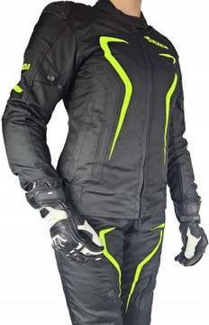 RIDA FLEX LADY Kurtka Motocyklowa Tekstylna Motor Miejska Czarna-Fluo r.M