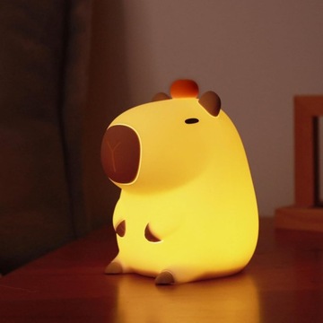 LAMPKA NOCNA DLA DZIECI KAPIBARA SILIKONOWA LAMPKA NA BIURKO PREZENT