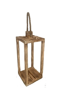 Lampion latarnia opalane drewno DREWNIANY 39 cm D
