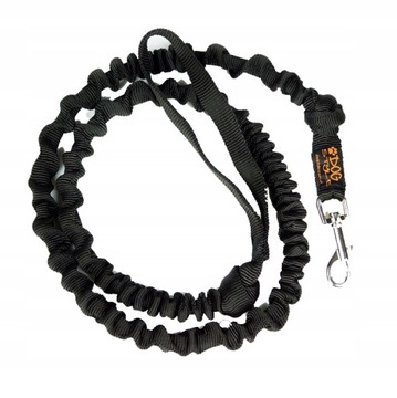 Smycz z amortyzatorem 1,2m, CZARNA, klasyczna