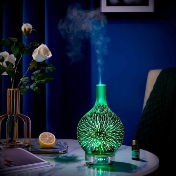 УВЛАЖНИТЕЛЬ ВОЗДУХА 3D ЛАМПА СТЕКЛЯННЫЙ ДИФФУЗОР АРОМАТЕРАПИЯ ПОДАРОК