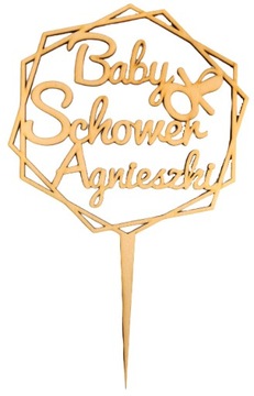 Topper Baby Shower Imię Smoczek Topper do tortu