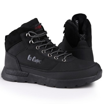 Buty męskie, zimowe Lee Cooper BLACK Ocieplane