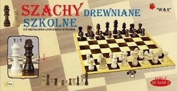 Szachy DREWNIANE zabawka 28,5x28,5cm DREWNIANE