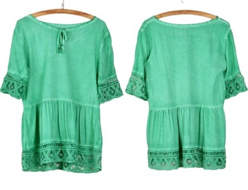 859 BLUZKA BOHO KORONKA OVERSIZE WIĄZANIE