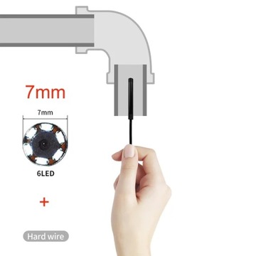 Mini kamera endoskopowa wodoodporna IP67 regulowany miękki drut 6 diod LED