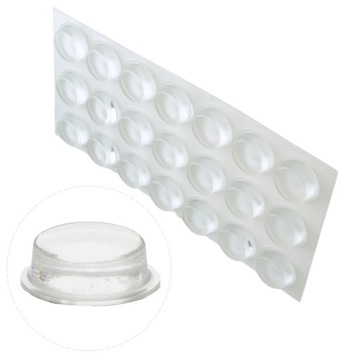 ODBOJNIK SILIKONOWY SAMOPRZYLEPNY DO DRZWICZEK 20 x 6,2 MM, LISTEK 21 SZT.